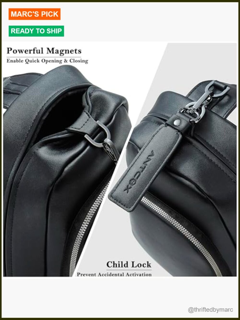 Magnetic Closure Crossbody Bag with Holster, Tactical EDC Sling - Picture 3 of 7